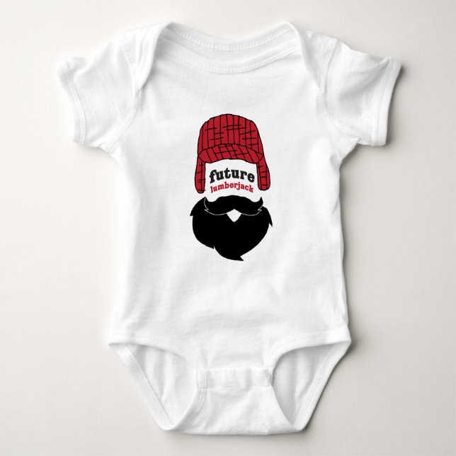 Ein Lumberjack Art Lumberjack Hat Lumberjack Muste Baby Strampler (Vorderseite)