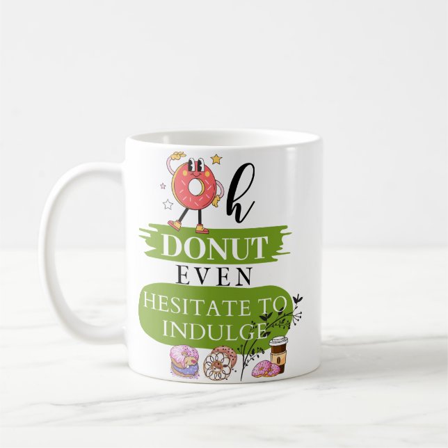 Ein lustiger Donut Mascot Kaffeetasse (Links)