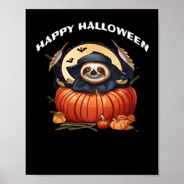 Ein lustiger Faultier, das Halloween feiert Essent Poster (Vorne)