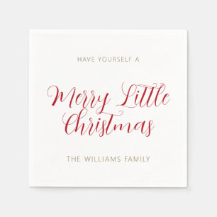 Ein lustiger kleiner Weihnachtsname Red Gold White Serviette
