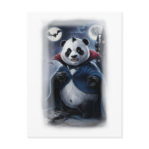 Ein lustiger Panda Dracula auf einem Weißen