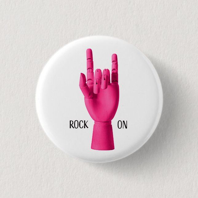 Ein lustiges Abzeichen. Rock On! Button (Vorderseite)