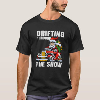 Ein lustiges Auto, das den Weihnachtsmann als trei T-Shirt