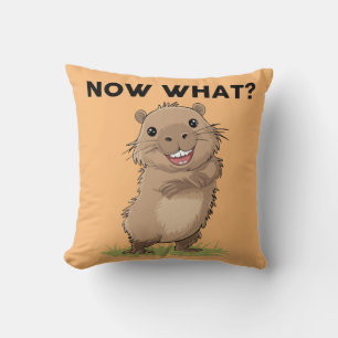 Ein lustiges Capybara Throw Kissen