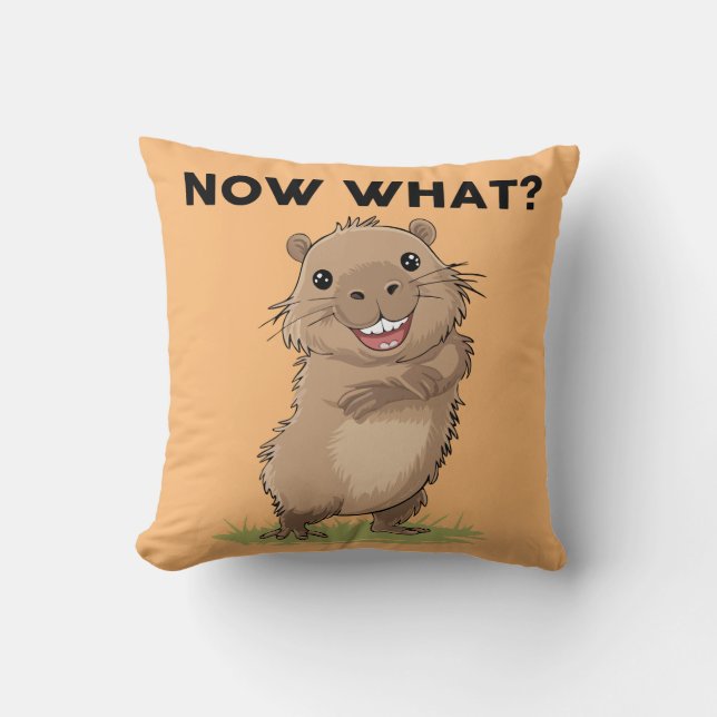 Ein lustiges Capybara Throw Kissen (Vorderseite)