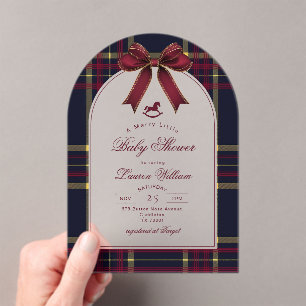 Ein lustiges kleines Babyduschenrockpferd Vintag Acryleinladungen