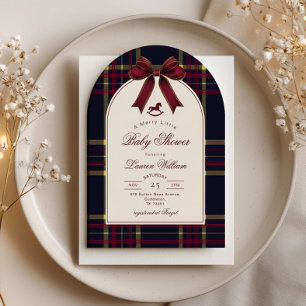 Ein lustiges kleines Babyduschenrockpferd Vintag Einladung