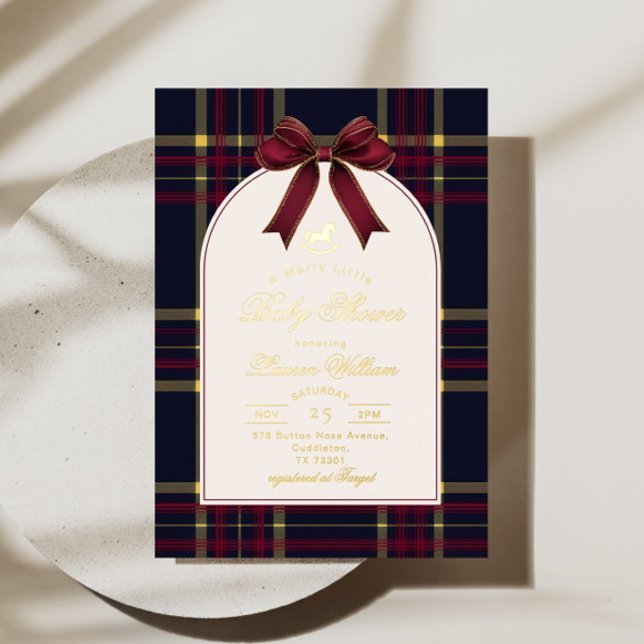 Ein lustiges kleines Babyduschenrockpferd Vintag Folieneinladung (Von Creator hochgeladen)