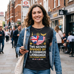 Ein lustiges Zwei-Nationen-Design T-Shirt