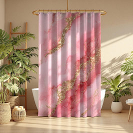 Ein luxuriöser rosa Marmorhintergrund Duschvorhang