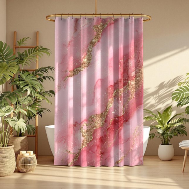 Ein luxuriöser rosa Marmorhintergrund Duschvorhang (Von Creator hochgeladen)