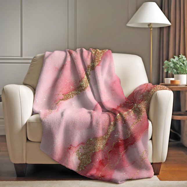 Ein luxuriöser rosa Marmorhintergrund Fleecedecke (Von Creator hochgeladen)