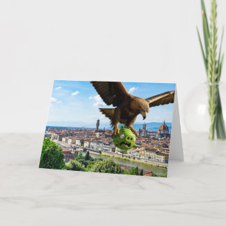 Ein mächtiger Adler trägt ein lästiges Schwein weg Karte