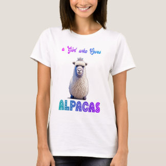 Ein Mädchen, das Alpacas mit Wolle Alpaca Liebe T-Shirt