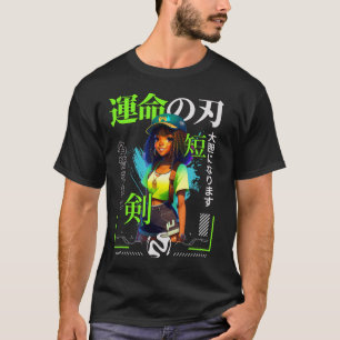 Ein Mädchen, das Anime liebt Schwarze Mädchen, die T-Shirt