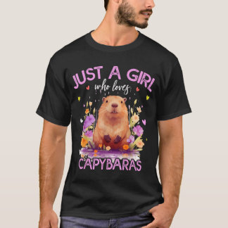 Ein Mädchen, das Capybaras für Frauen girlspng lie T-Shirt
