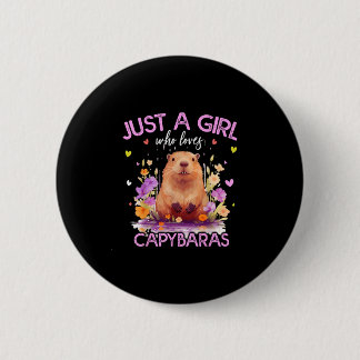Ein Mädchen, das Capybaras für Frauen liebt girlsp Button