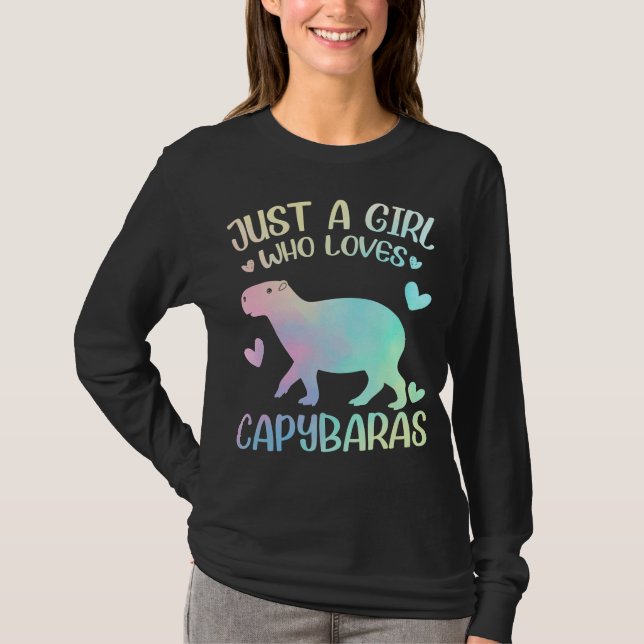Ein Mädchen, das Capybaras Lieben T-Shirt (Vorderseite)