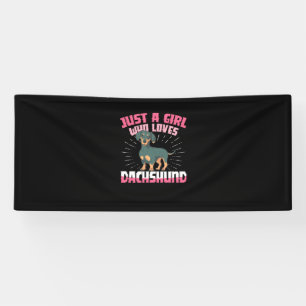 Ein Mädchen, das Dackel Lieben Banner