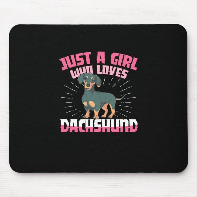 Ein Mädchen, das Dackel Lieben Mousepad (Vorne)