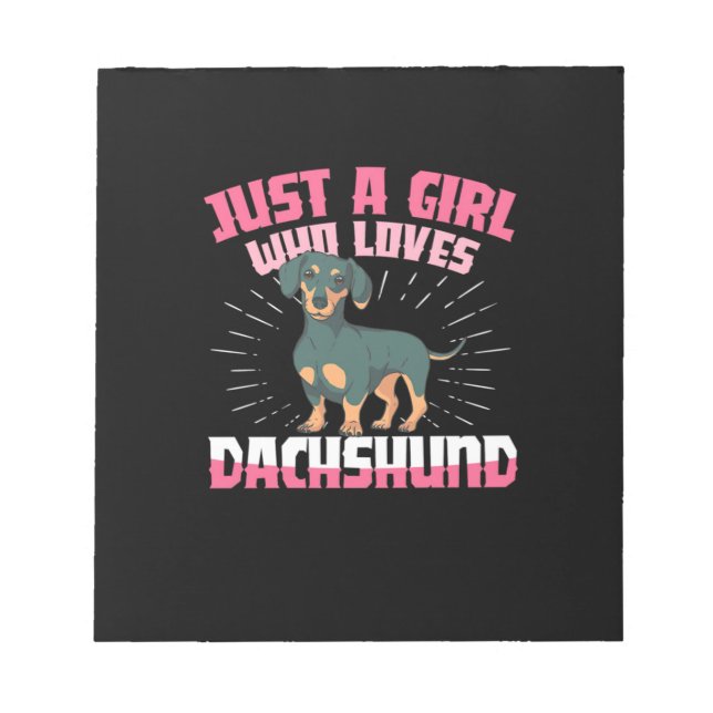 Ein Mädchen, das Dackel Lieben Notizblock (Vorderseite)