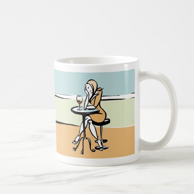 Ein Mädchen, das den Roten Wein genießt im Café Kaffeetasse (Rechts)