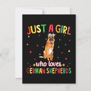 Ein Mädchen, das deutsche Schäferhunde Liebe Dankeskarte