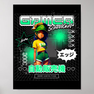 Ein Mädchen, das ein Anime Game School Girl Liebe Poster