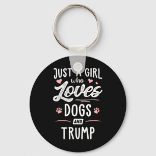 Ein Mädchen, das Hunde Liebe, und Trumps Gabe Love Schlüsselanhänger