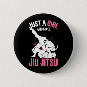 Ein Mädchen, das Jiu Jitsu Kids Brasilianisches Ji Button