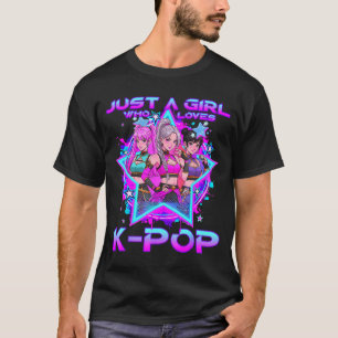Ein Mädchen, das K-Pop liebt, Kinder Mädchen K-Pop T-Shirt
