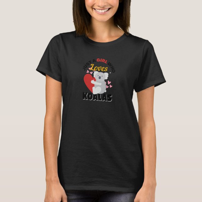 Ein Mädchen, das Koala-Bärentier Liebe T-Shirt (Vorderseite)