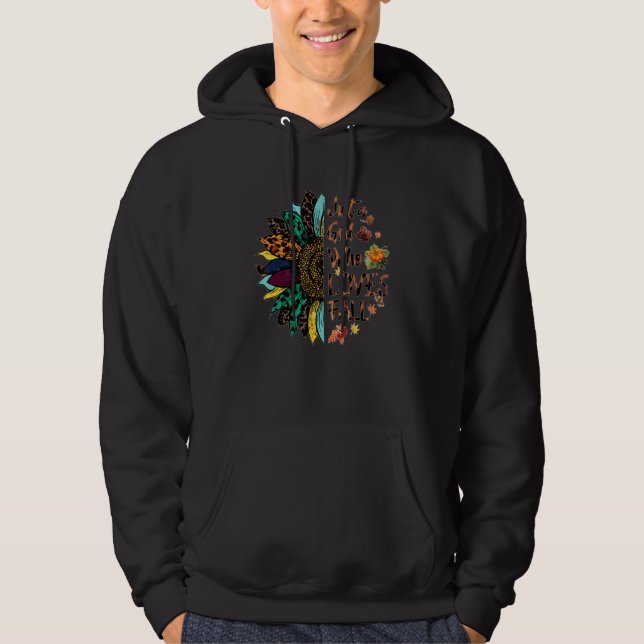 Ein Mädchen, das Liebe fällt Leopard Sonnenblume Hoodie (Vorderseite)