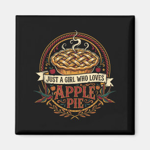 Ein Mädchen, das Liebt Pie Backen Vintage Thanksgi Magnet