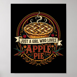 Ein Mädchen, das Liebt Pie Backen Vintage Thanksgi Poster