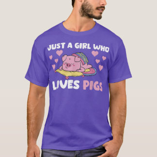 Ein Mädchen, das Schweine Liebe T-Shirt