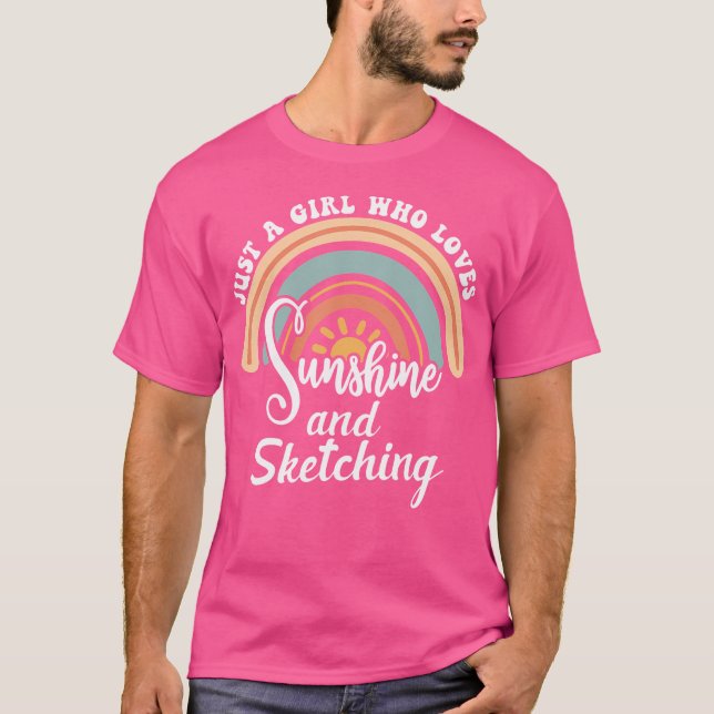 Ein Mädchen, das Sonnenschein und Skizzen Liebe T-Shirt (Vorderseite)