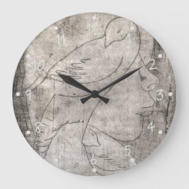 Ein Mädchen, das Tiere Liebe Große Wanduhr