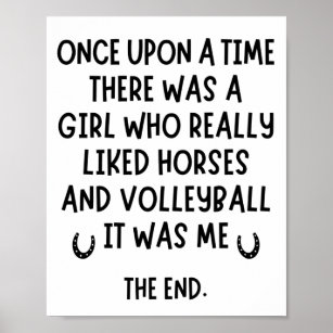Ein Mädchen, das Volleyball und Pferde wirklich mo Poster