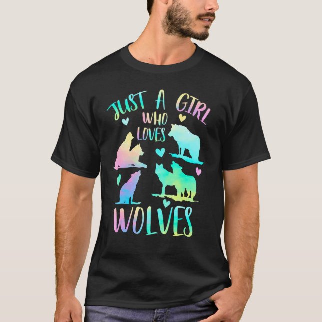 ein Mädchen, das Wölfe Liebe T-Shirt (Vorderseite)