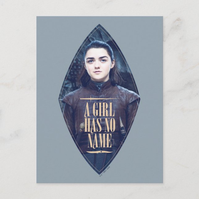 "Ein Mädchen hat keinen Namen" Arya Stark Graphic Postkarte (Vorderseite)