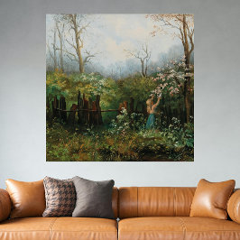 Ein Mädchen im Garten - Olga Wisinger-Florian Poster