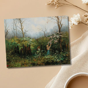 Ein Mädchen im Garten - Olga Wisinger-Florian Postkarte