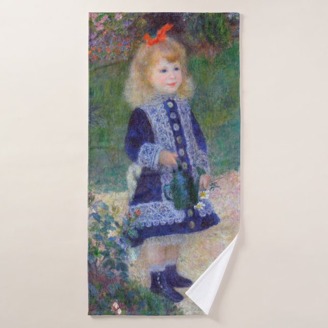 Ein Mädchen mit einer Wasserdose, Renoir Badehandtuch (Badehandtuch)