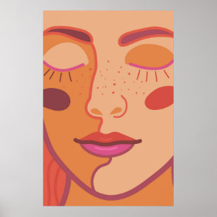 ein Mädchen mit geschlossenen Augen Poster