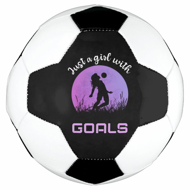 Ein Mädchen mit Toren schöner Fußball (Vorderseite)