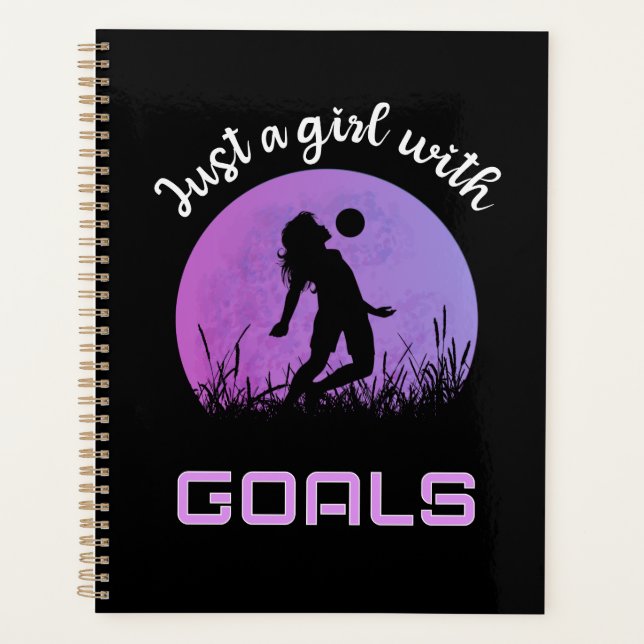 Ein Mädchen mit Toren schöner Fußball Planer (Vorderseite)