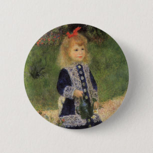 Ein Mädchen mit Wasserkocher von Pierre Renoir Button