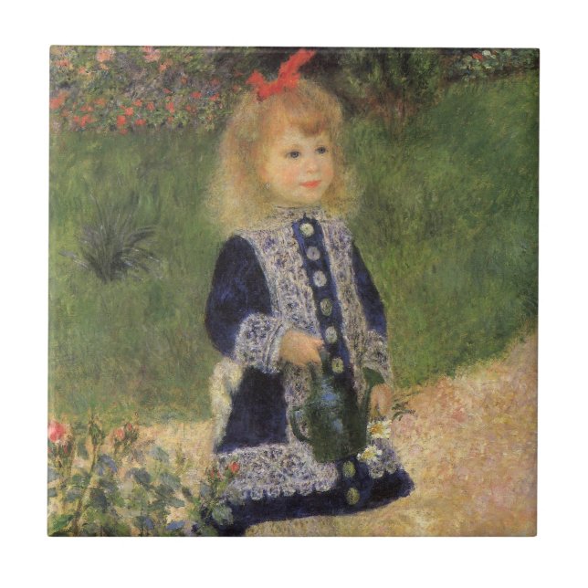 Ein Mädchen mit Wasserkocher von Pierre Renoir Fliese (Vorderseite)