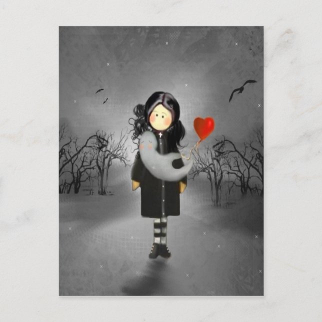 Ein Mädchen und ein Geist Postkarte (Vorderseite)